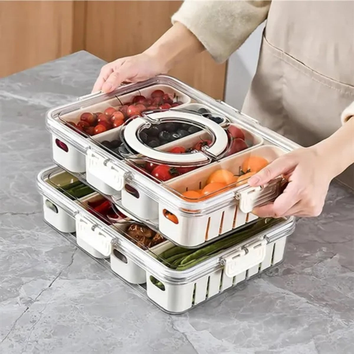 HUPSTL992 Divided Serving Tray Fresh-Keeping Box