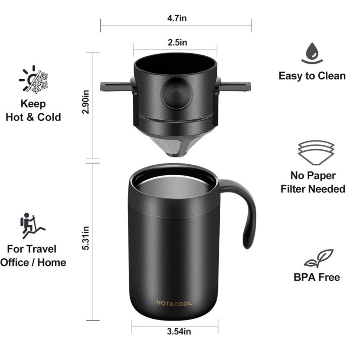 HUPSTL998 Coffee Brewing Filter Set