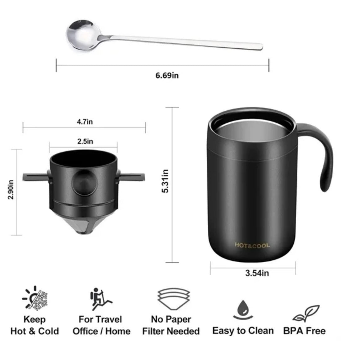 HUPSTL998 Coffee Brewing Filter Set