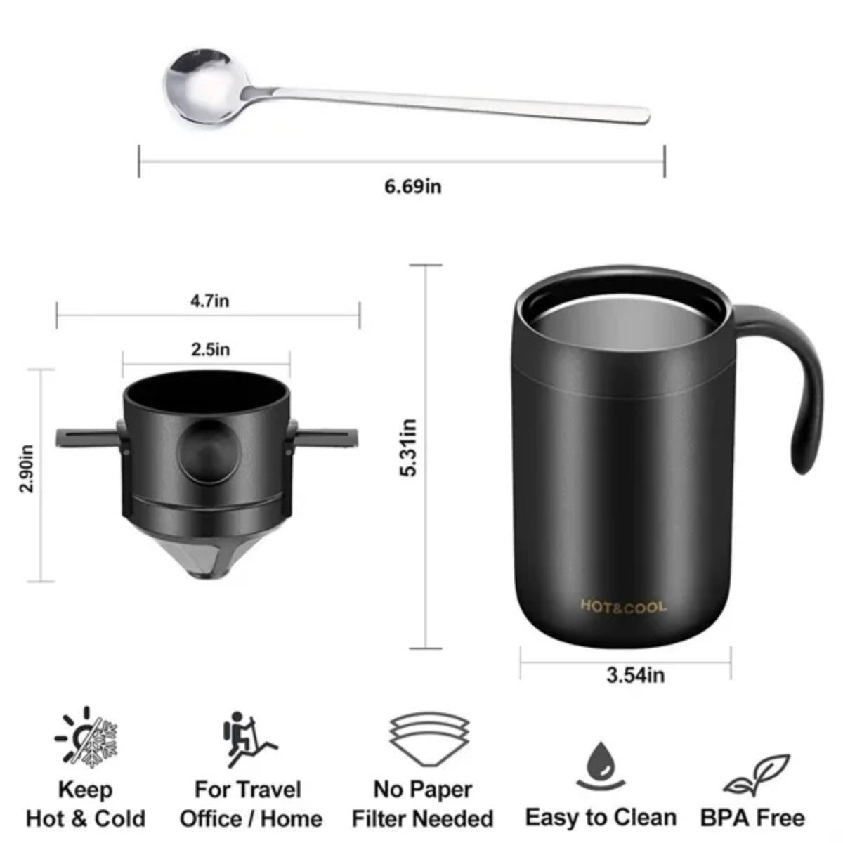 HUPSTL998 Coffee Brewing Filter Set