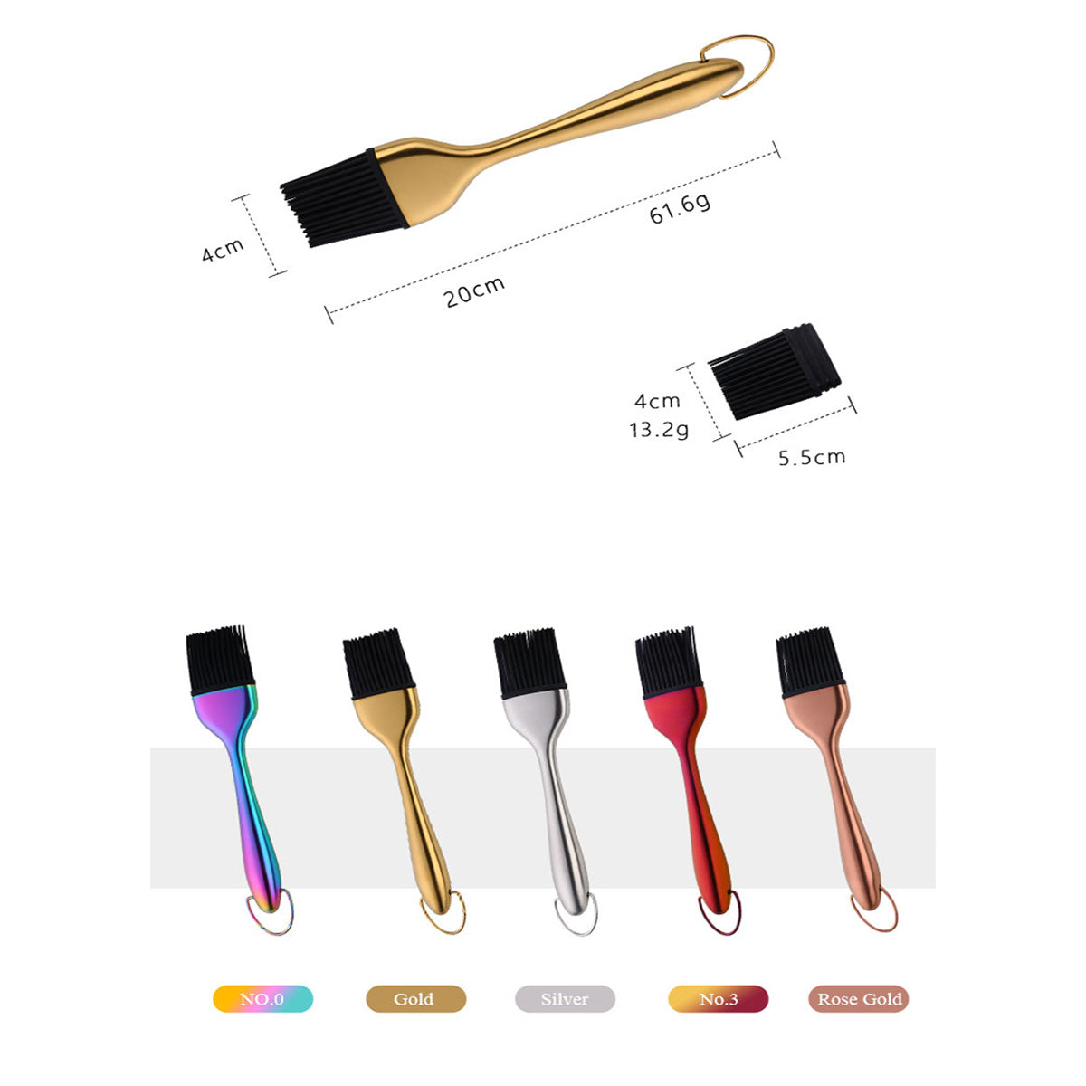 SUPSAS119 Titan-Regenbogen-Silikon-Backpinsel