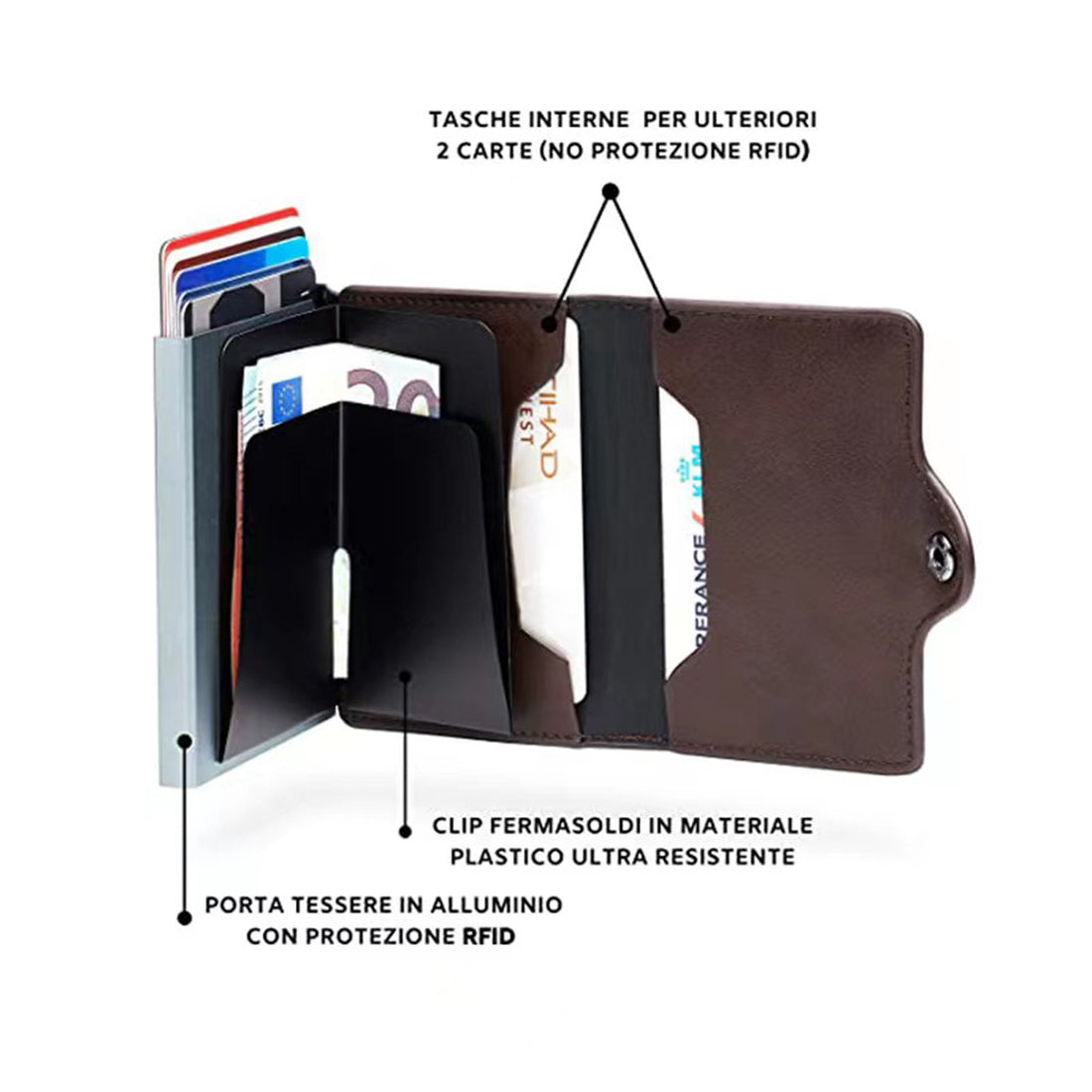 SUPSAS150 Leather Automatic Pop Up Wallet