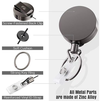 SUPSAS54 Heavy Duty Metal Retractable Badge Holders