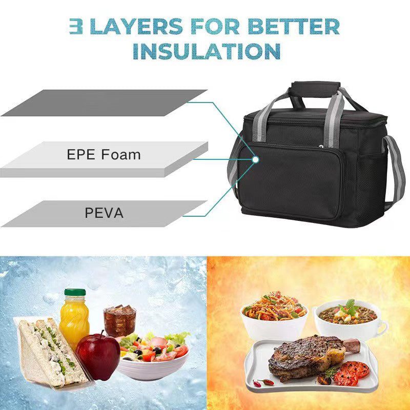SUPSAS63 Large Reusable Insulated Cooler Lunch Bag
