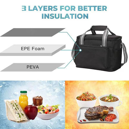 SUPSAS63 Large Reusable Insulated Cooler Lunch Bag