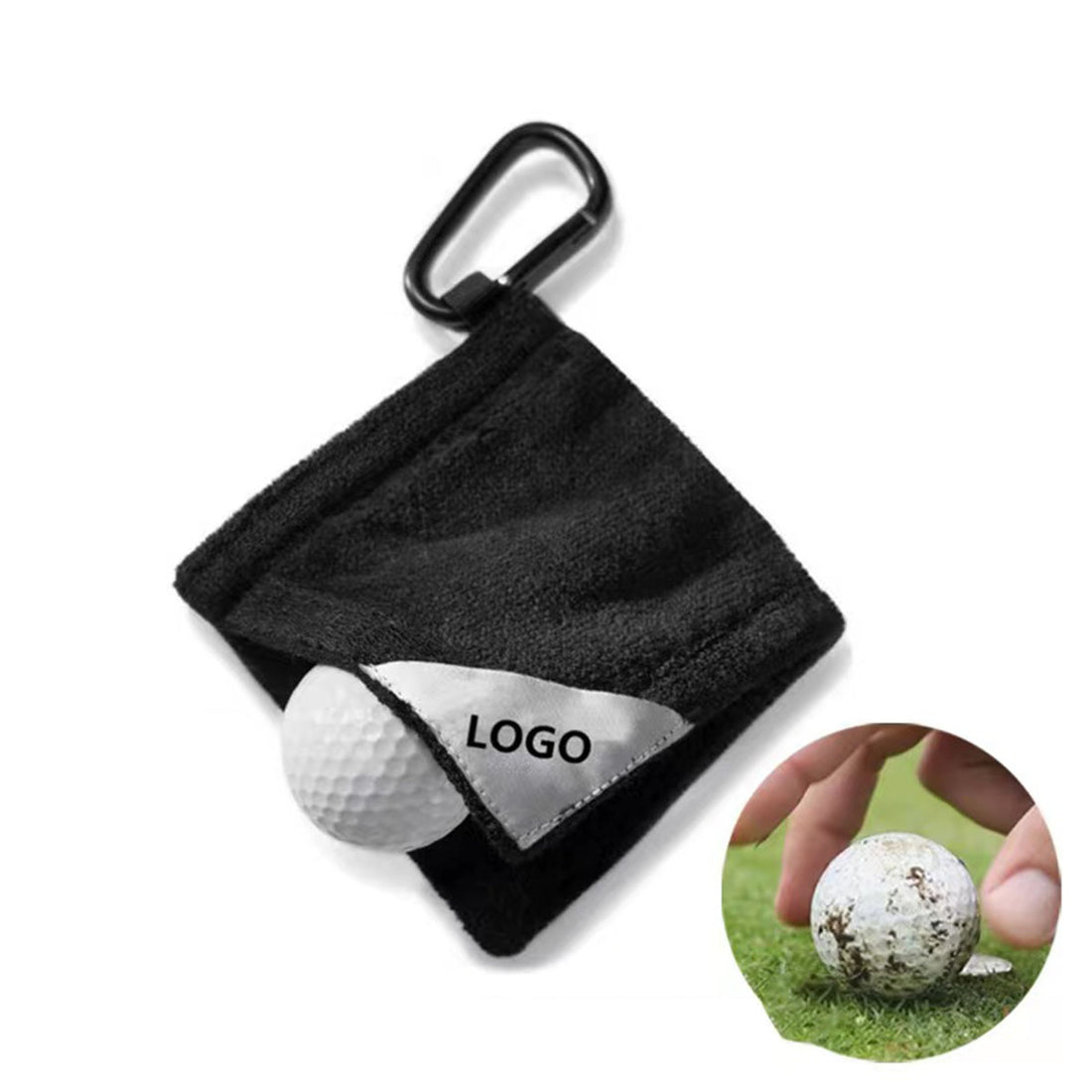 SUPSAS67 Tragbares Mikrofaser-Golfballhandtuch