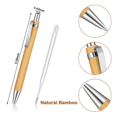 SUPSAS84 Retractable Bamboo Ballpoint Pen