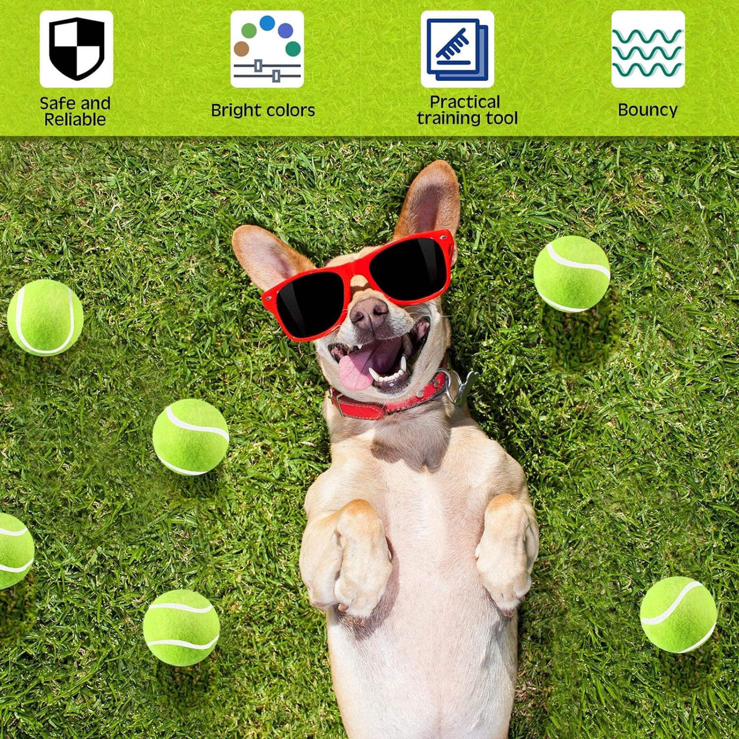 SUPSAW100 Tennis Balls Dog Throwing Toy