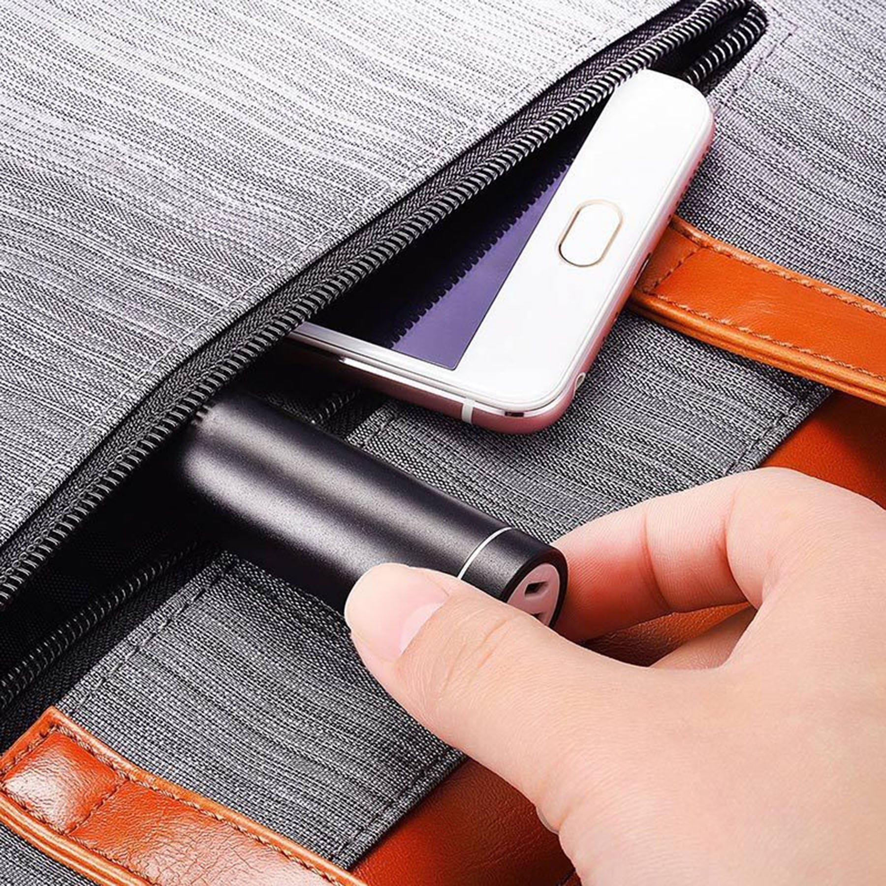 SUPSAW105 2600mAh Tragbares Zylinder-Powerbank-Ladegerät aus Metall