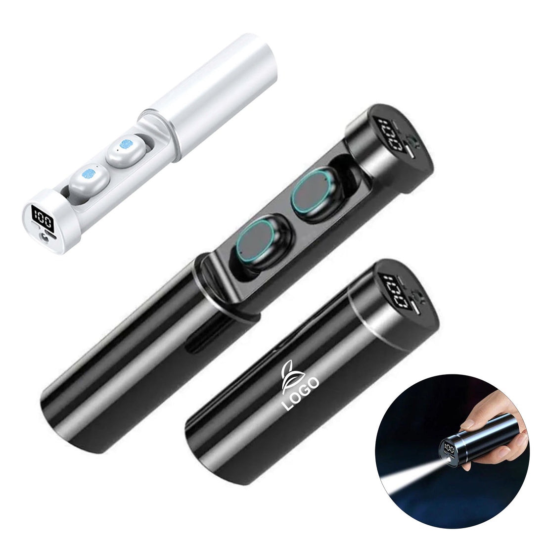 SUPSAW108 Kabellose Bluetooth-Ohrhörer mit Taschenlampe