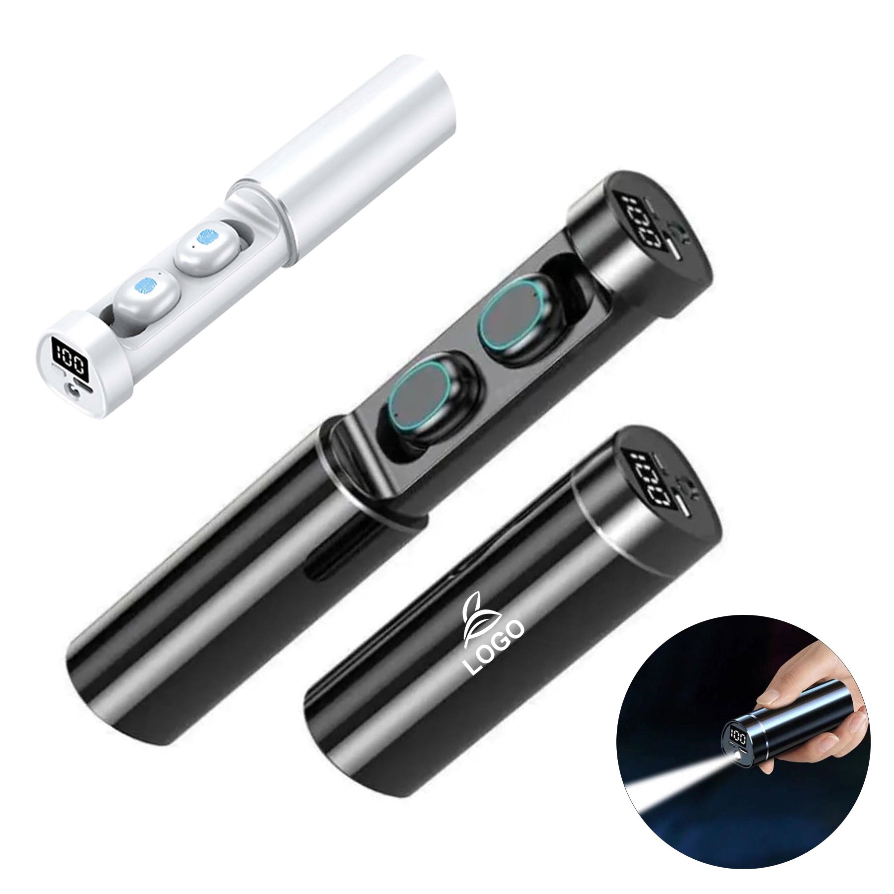 SUPSAW108 Kabellose Bluetooth-Ohrhörer mit Taschenlampe