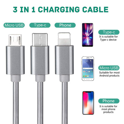 SUPSAW110 3-in-1 Einziehbares USB-Kabel Schnellladekabel