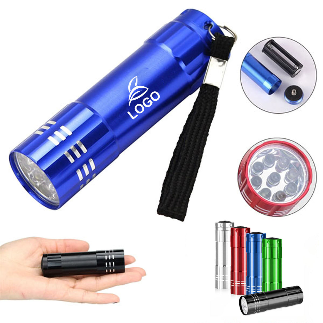 SUPSAW113 Aluminium-LED-Taschenlampe mit Riemen