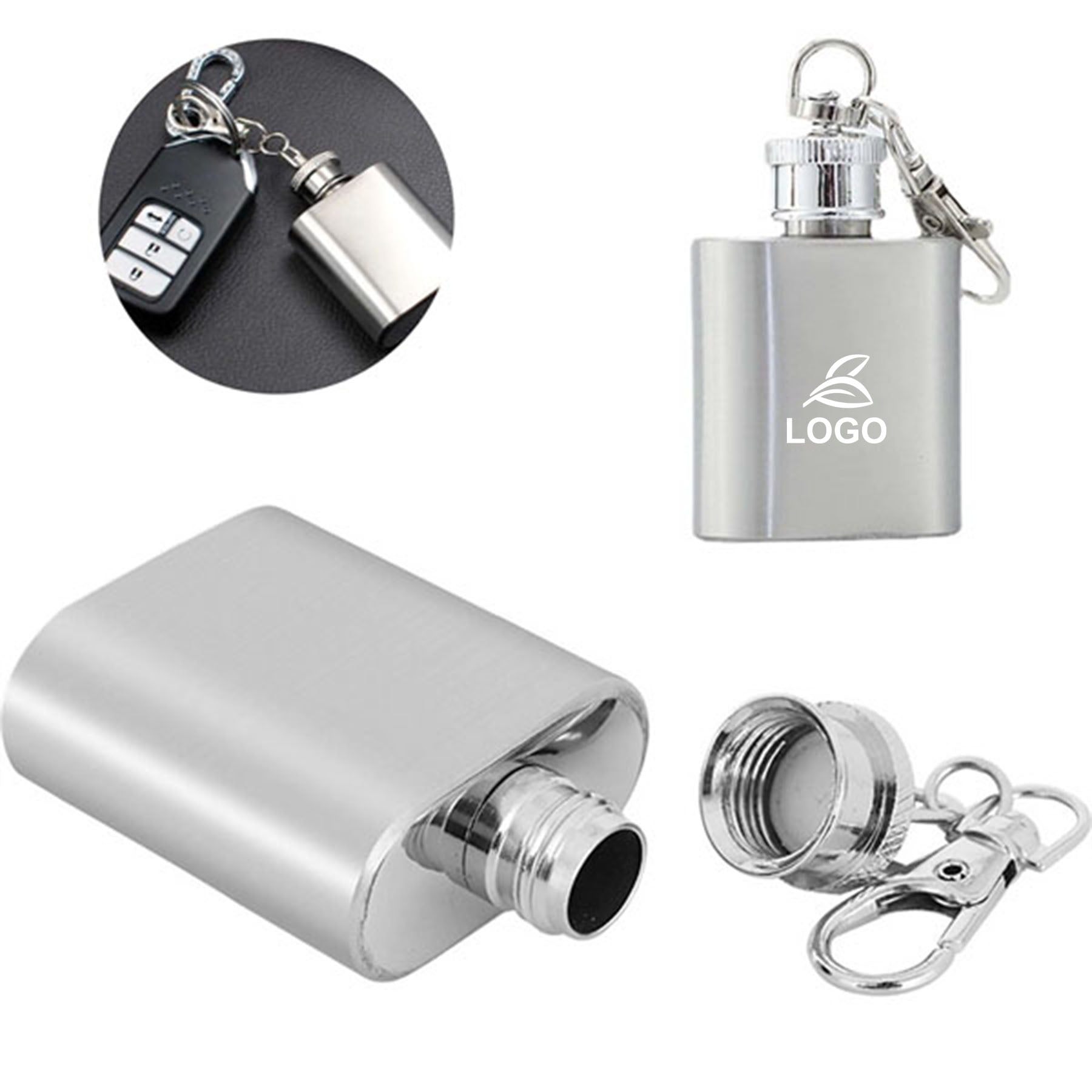 SUPSAW114 Mini 1oz Flask With Keychain
