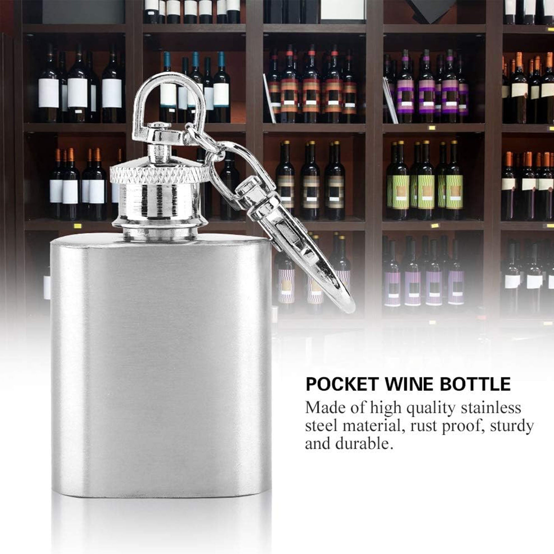 SUPSAW114 Mini 1oz Flask With Keychain