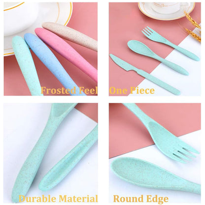 SUPSAW122 Wheat Straw Cutlery Portable Set