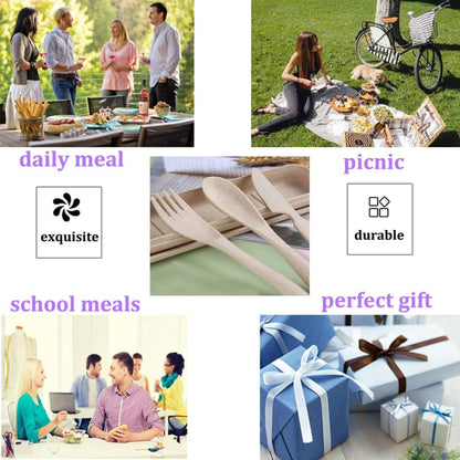 SUPSAW122 Wheat Straw Cutlery Portable Set