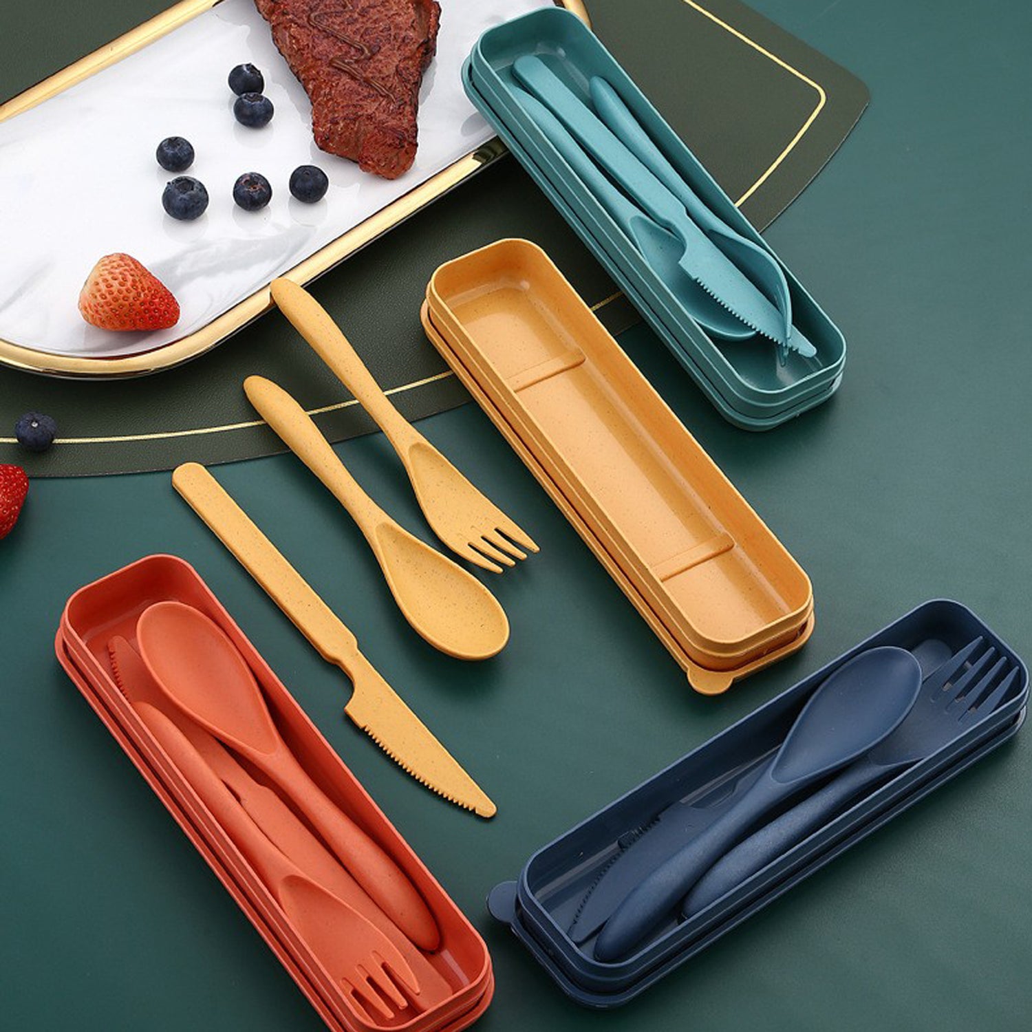 SUPSAW122 Wheat Straw Cutlery Portable Set