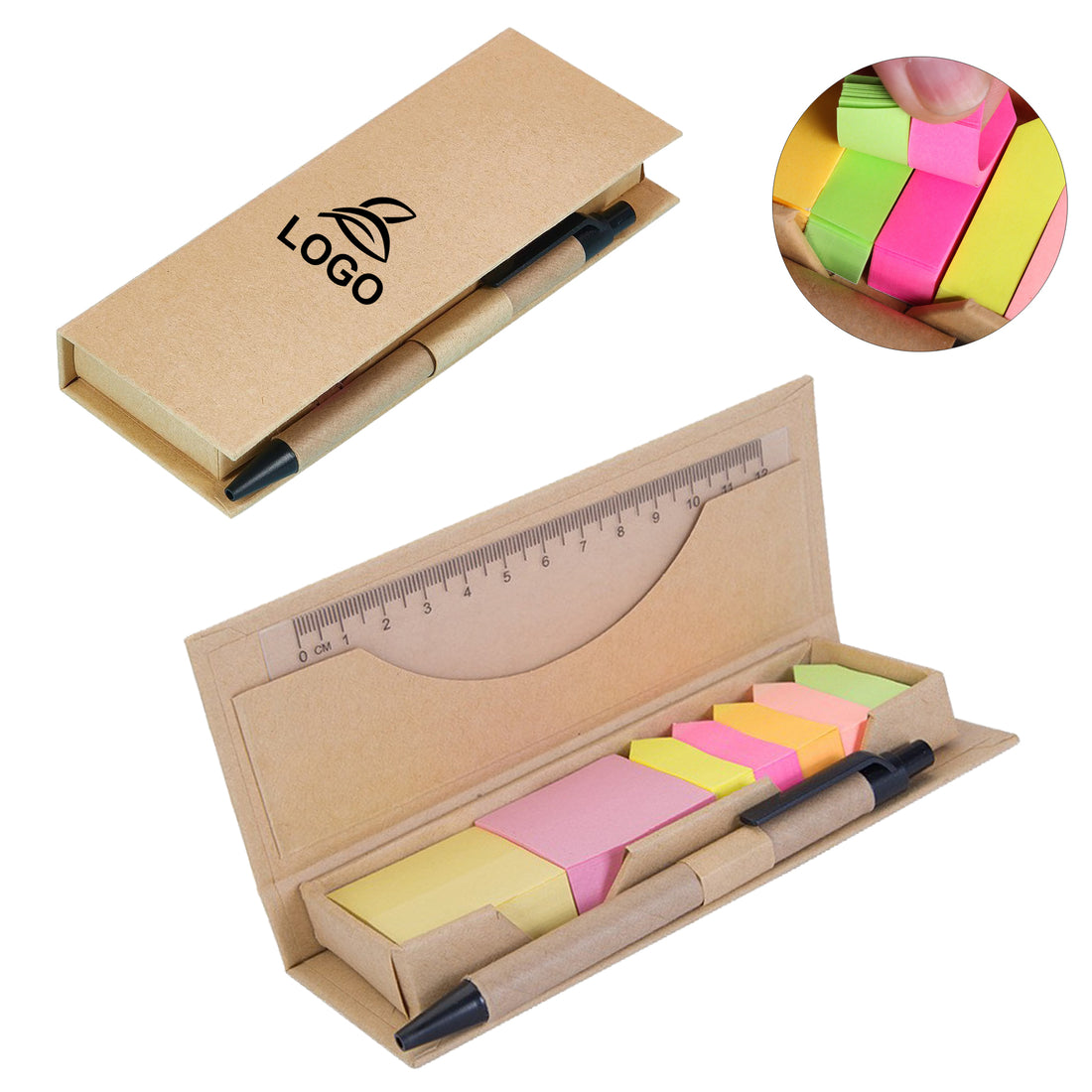 SUPSAW123 Farbige Haftnotiz mit Kraftverpackung