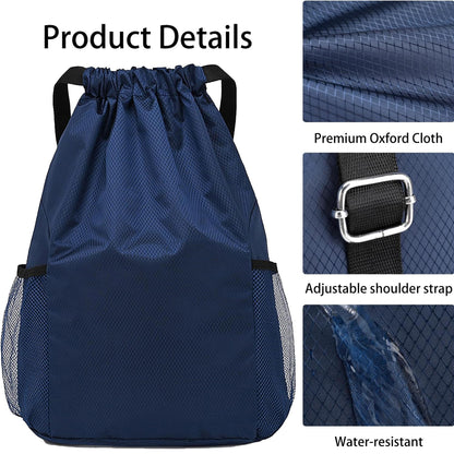 SUPSAW56 Wide Shoulder Strap Drawstring Backpack