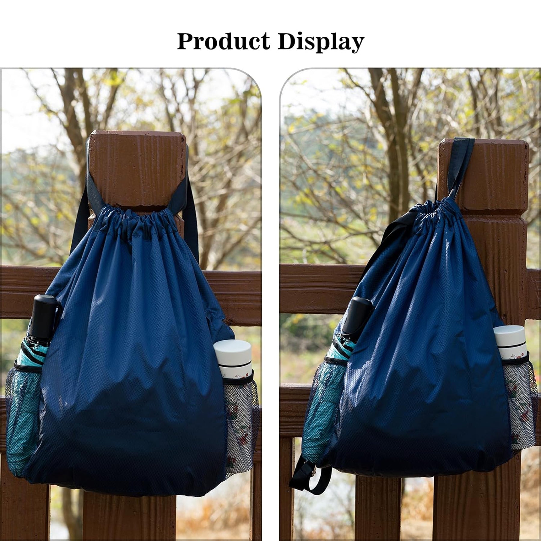 SUPSAW56 Wide Shoulder Strap Drawstring Backpack