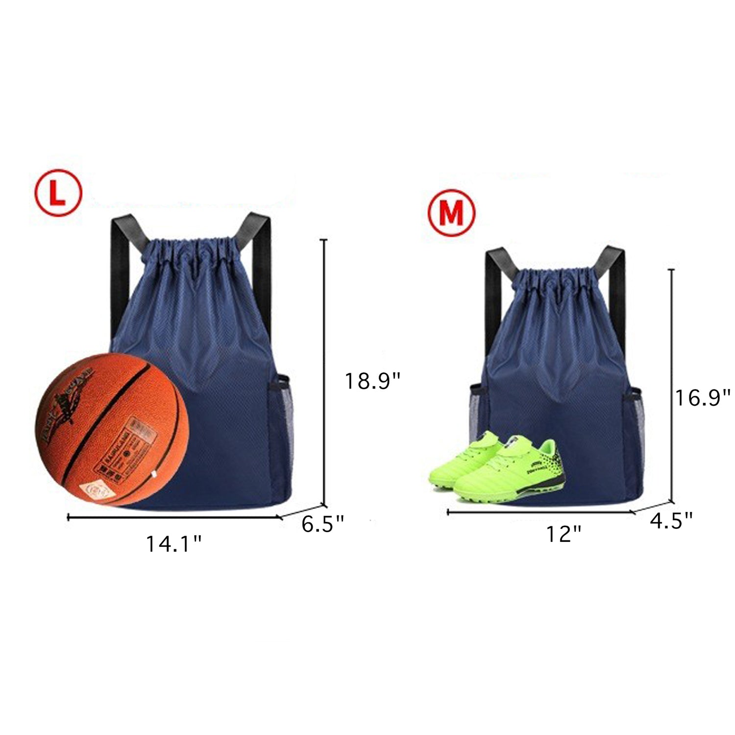 SUPSAW56 Wide Shoulder Strap Drawstring Backpack