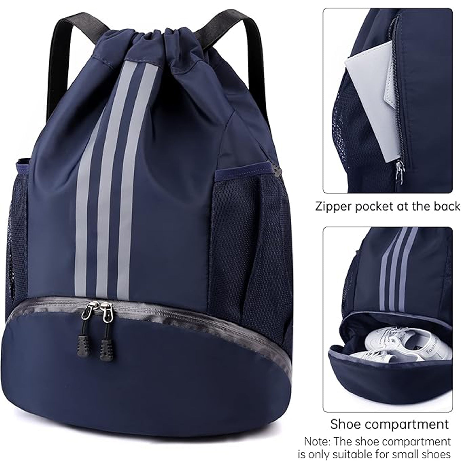 SUPSAW59 Side Mesh Pockets Drawstring Backpack