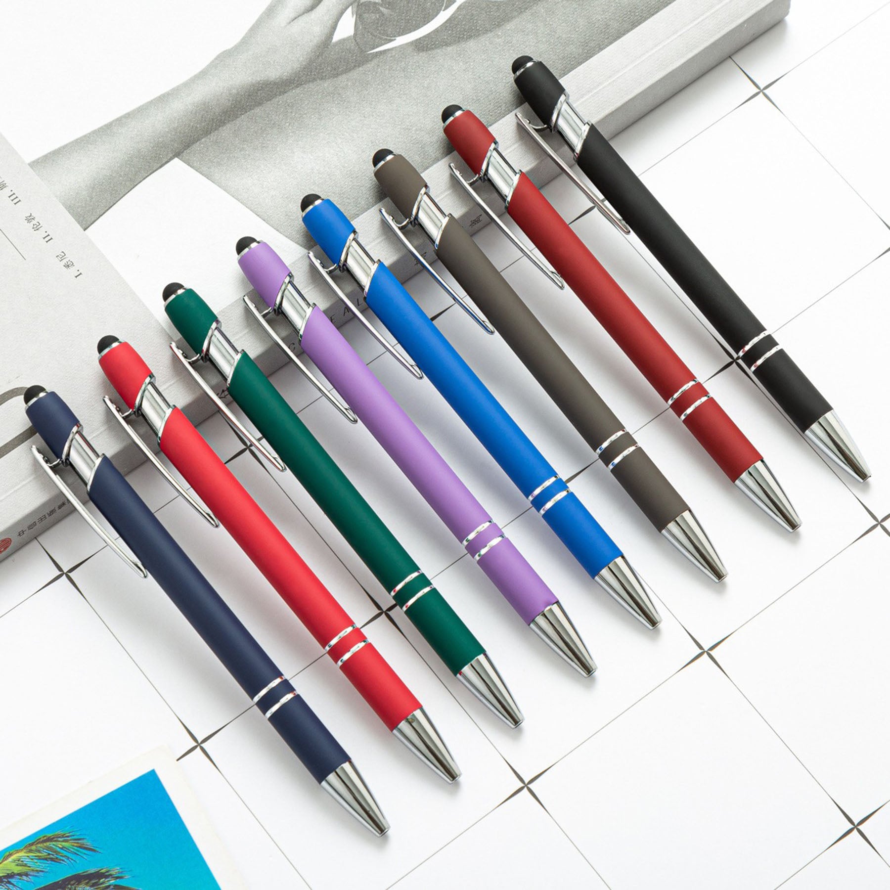 SUPSAW92 Soft-Touch-Aluminium-Kugelschreiber
