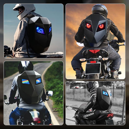 SUPSBY58 LED Knight Backpack,Motorcycle Riding Backpack Hard Shell Travel Bag Laptop Bag DIY Helmet Bag Daypack for Travelling Camping Cycling Storage Bag,carbon fiber