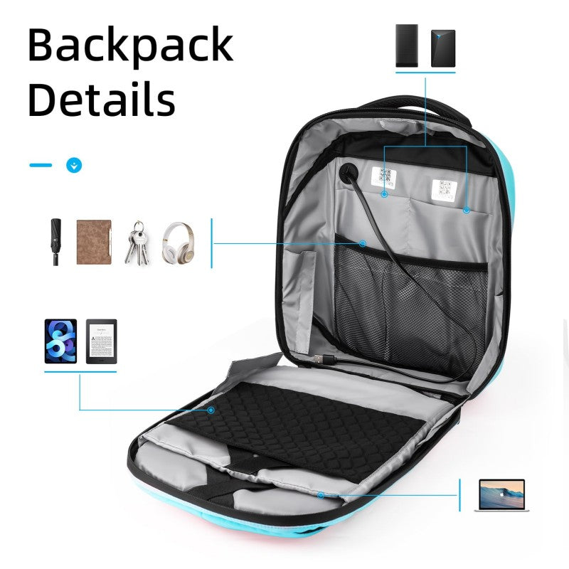 SUPSBY26 LED Backpack with App Control City Serise, 17 Inch Cool DIY Pixel Art Animation Fashion Programming Laptop Backpack, Unique Gift for Men or Women