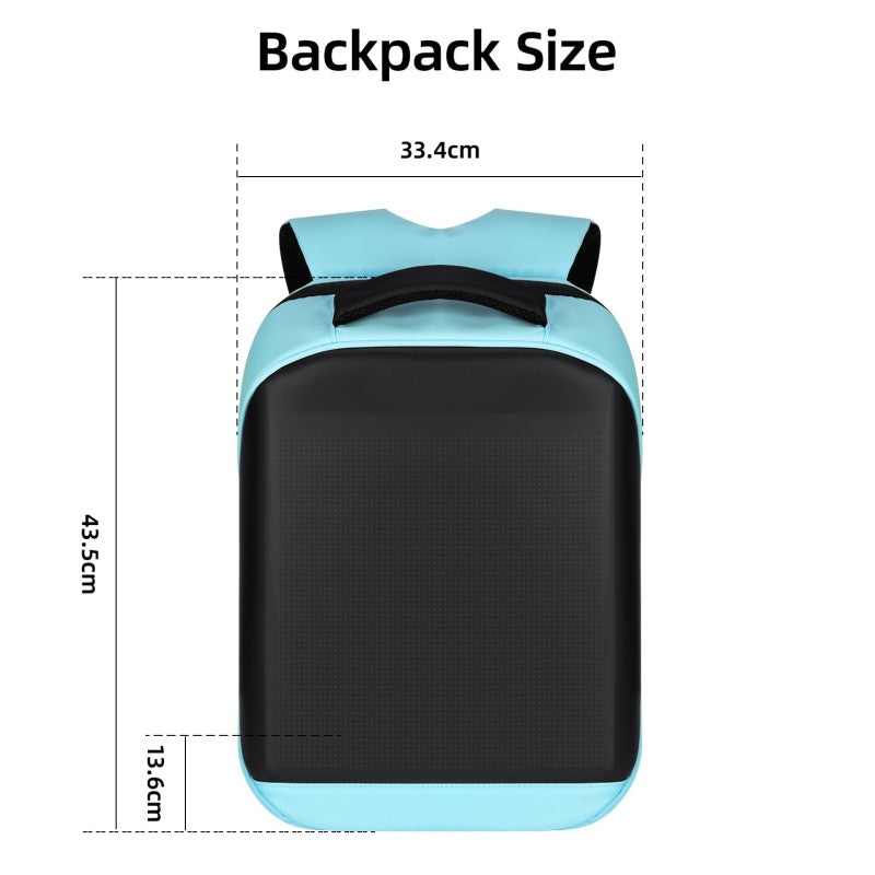 SUPSBY26 LED Backpack with App Control City Serise, 17 Inch Cool DIY Pixel Art Animation Fashion Programming Laptop Backpack, Unique Gift for Men or Women
