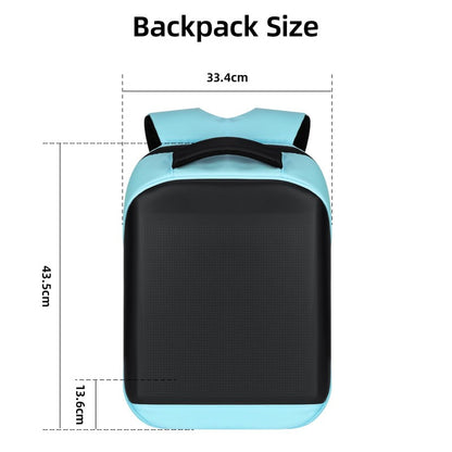 SUPSBY26 LED Backpack with App Control City Serise, 17 Inch Cool DIY Pixel Art Animation Fashion Programming Laptop Backpack, Unique Gift for Men or Women