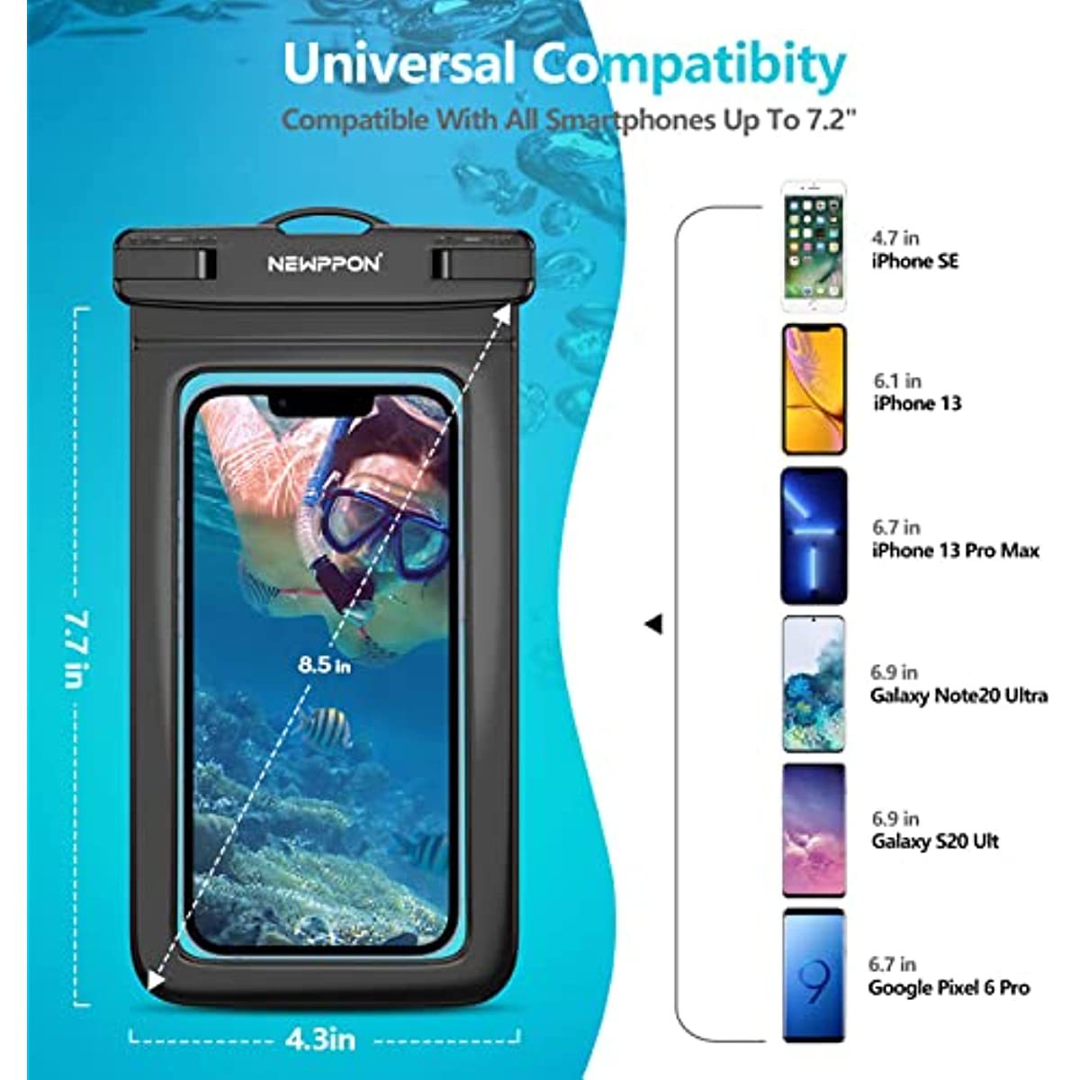 SUPSED33 Waterproof Phone Bag With Lanyard