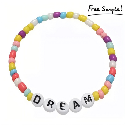 SUPSJC26 Rainbow Alphabet Beads Bracelet