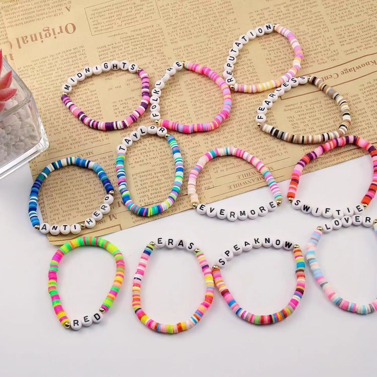 SUPSJC26 Rainbow Alphabet Beads Bracelet