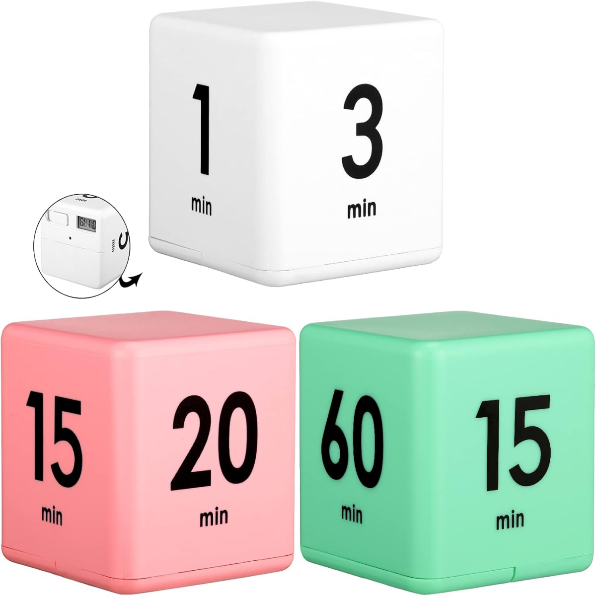 SUPSJC30 Cube Timers Gravity Sensor Flip Timer Workout Kids ...