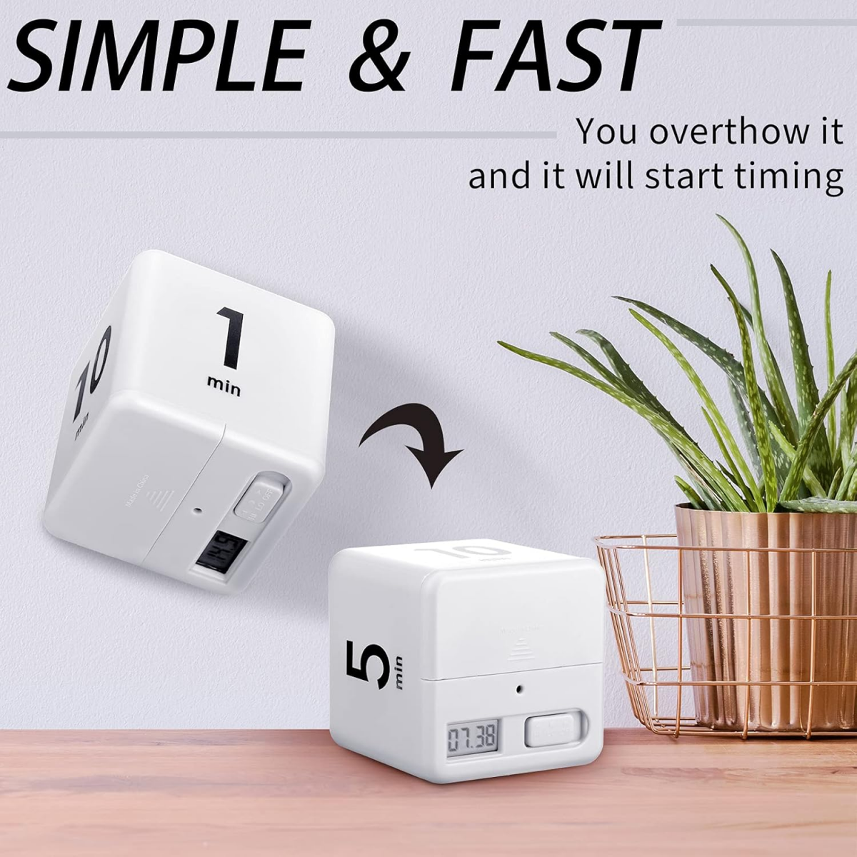 F6gravity Timer SUPSJC30 Cube Timers Gravity Sensor Flip Timer Workout Kids ...