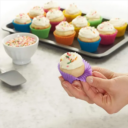 SUPSJC33 Reusable Silicone Cupcake Baking Cup