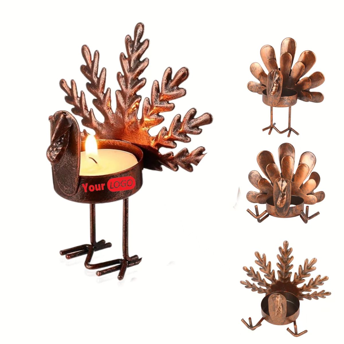 SUPSJC35 Thanksgiving Turkey Tea Lights Candle Holder