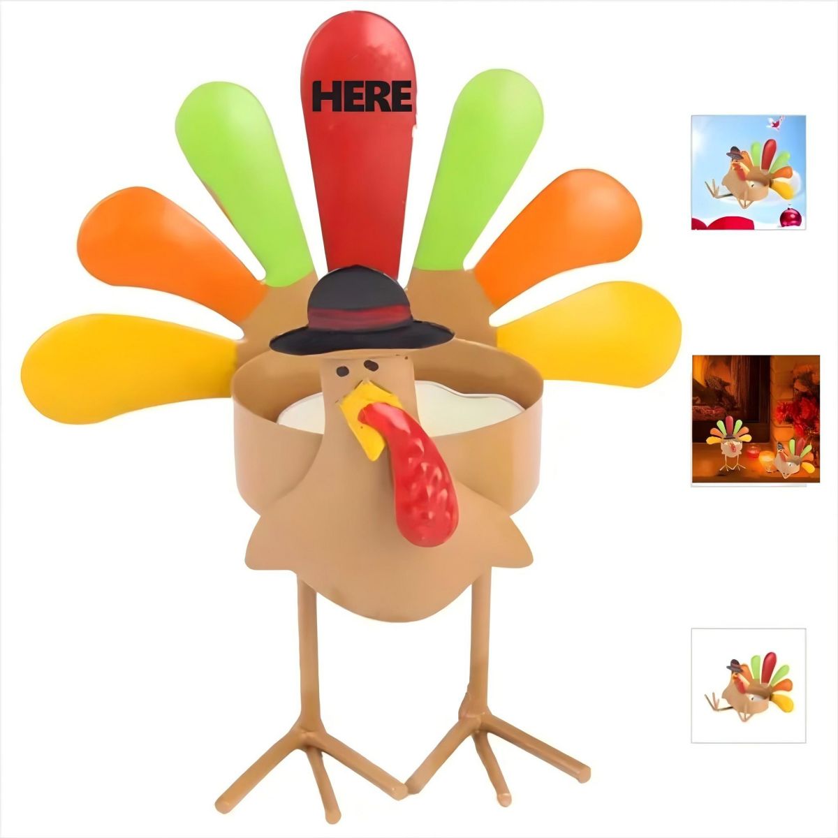 SUPSJC37 Thanksgiving Turkey Tea Lights Candle Holder