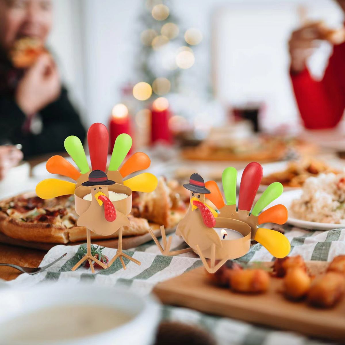 SUPSJC37 Thanksgiving Turkey Tea Lights Candle Holder