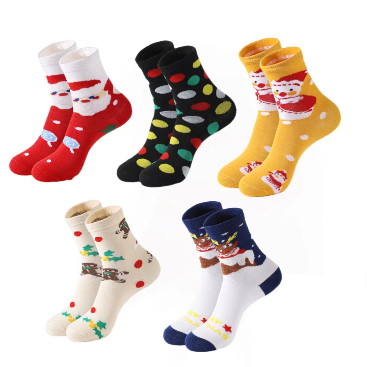 HUPSJC40 Lustige bunte Weihnachtssocken