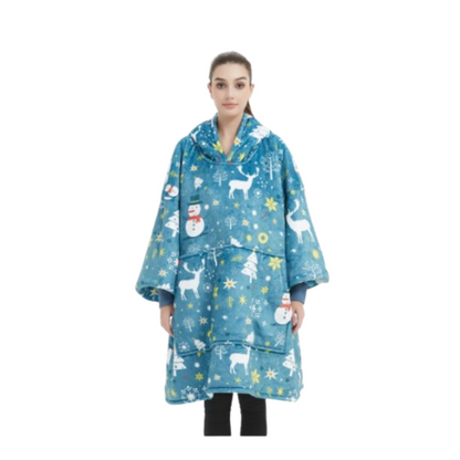 SUPSJY15 Christmas Fleece Lined Hoodie Blanket