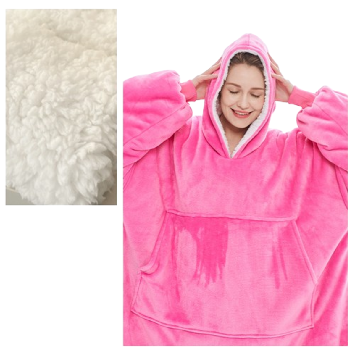 SUPSJY15 Christmas Fleece Lined Hoodie Blanket