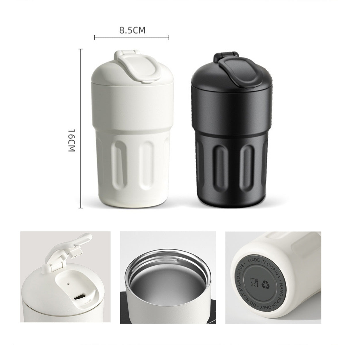 HUPSRC112 12.9 Oz. Lightweight Stainless Steel Roman Coffee Cup