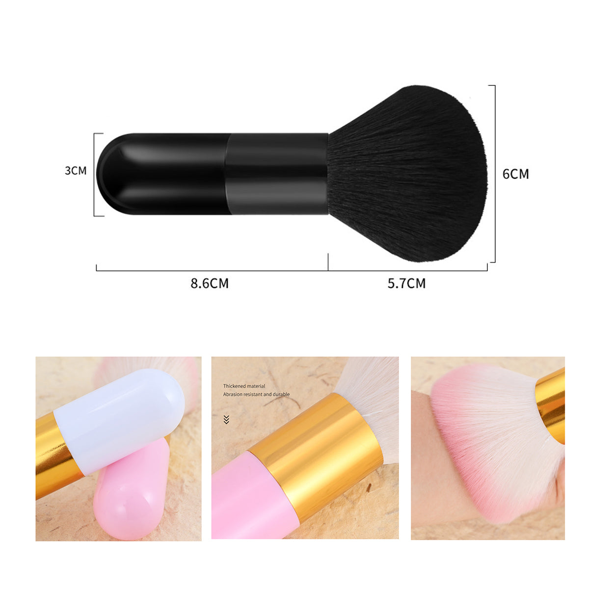 HUPSRC114 Extra Large Premium Synthetic Kabuki Makeup Brush for Foundation Blush Powder Cosmetics