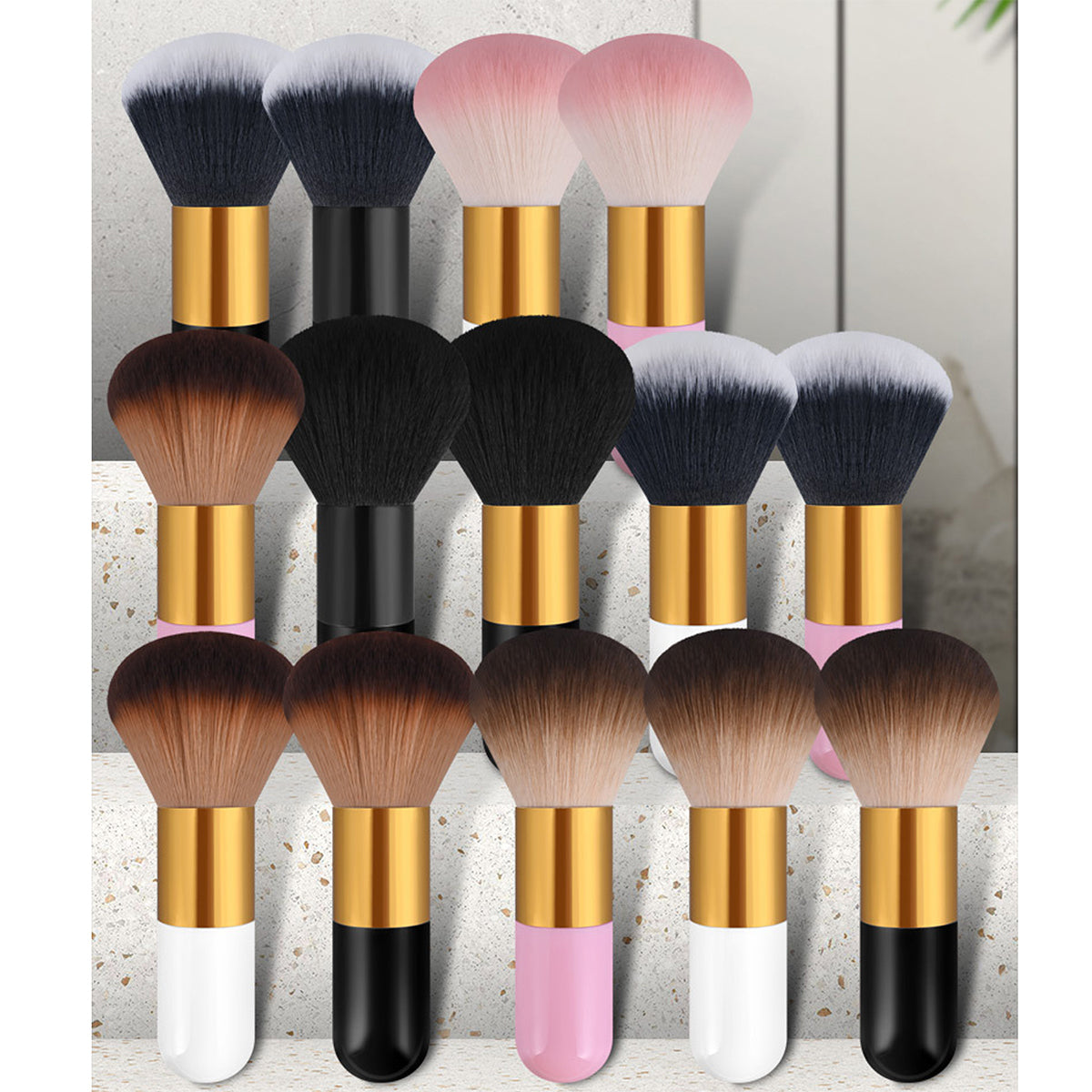 HUPSRC114 Extra Large Premium Synthetic Kabuki Makeup Brush for Foundation Blush Powder Cosmetics