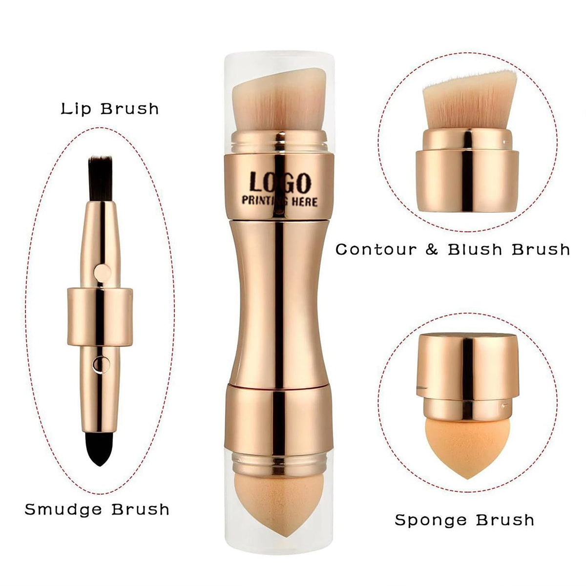 HUPSRC120 4 In 1 Retractable Makeup Brush Set