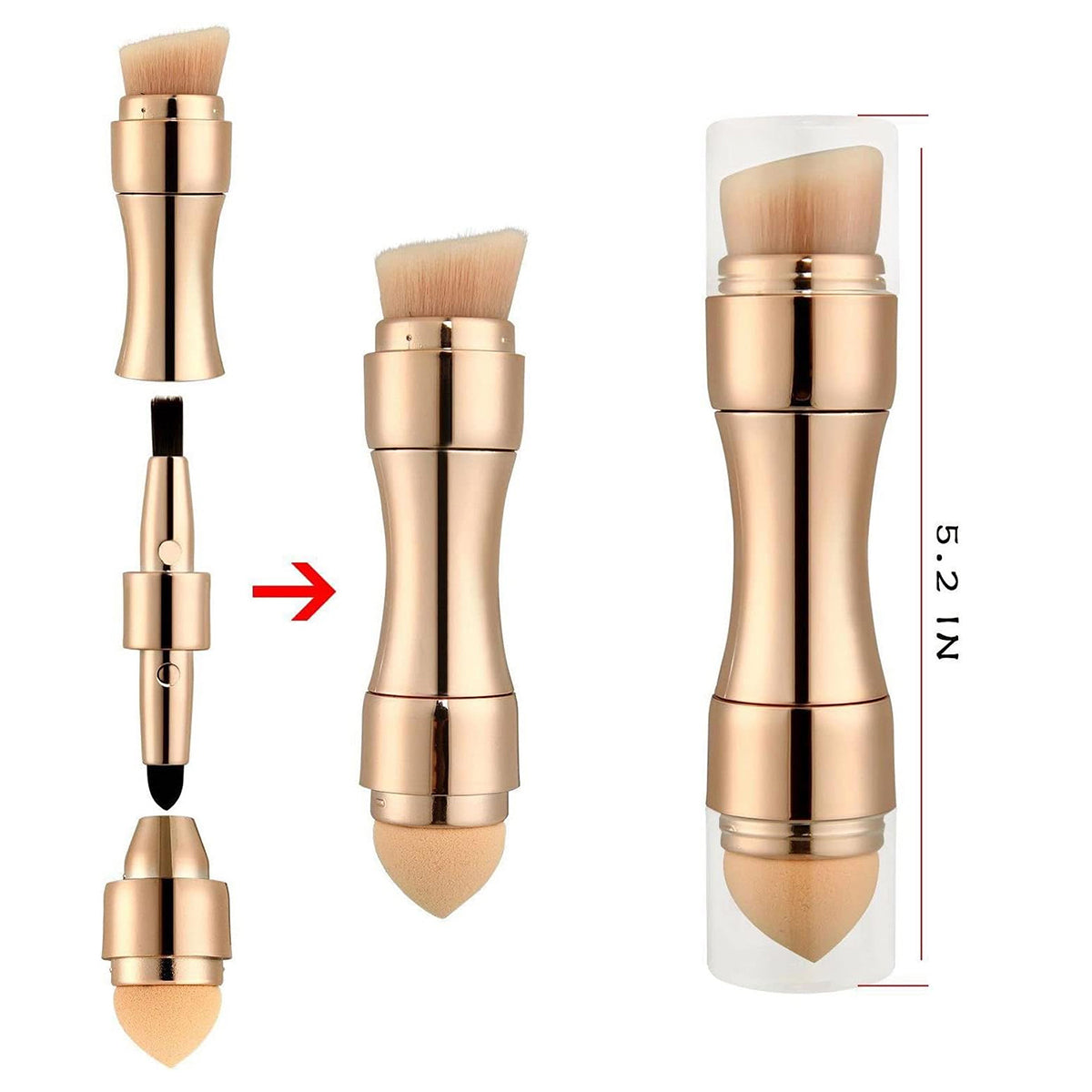 HUPSRC120 4 In 1 Retractable Makeup Brush Set