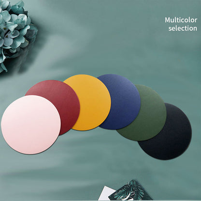 HUPSRC24 Soft Round Waterproof PU Leather Coaster